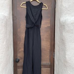 Black pinstripe romper